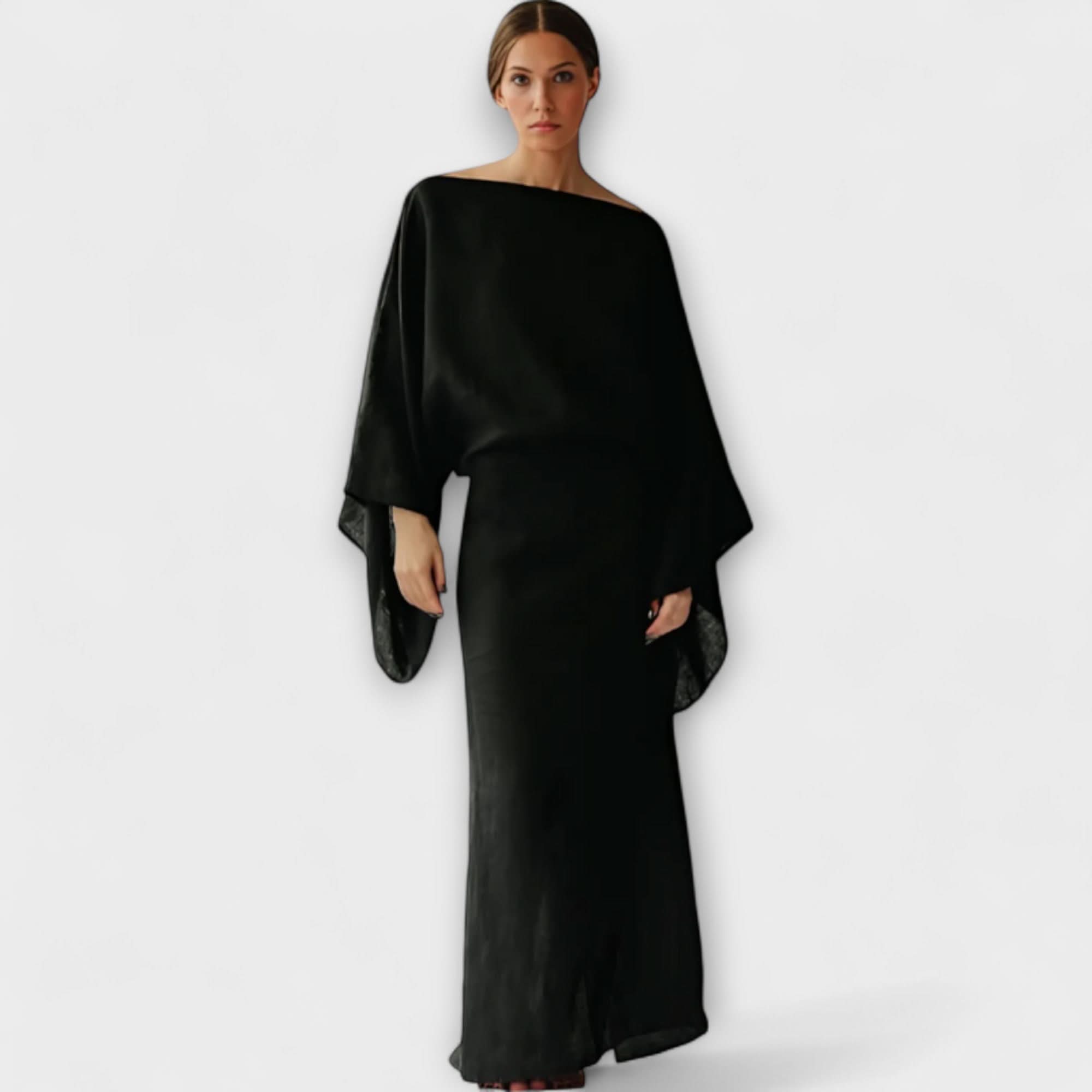 Rochie kimono din in și bumbac