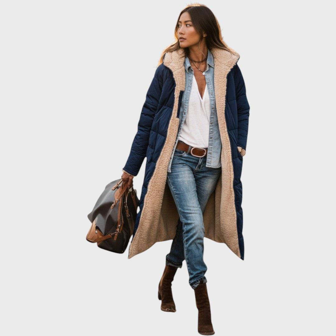 Warm coat with fur lining
