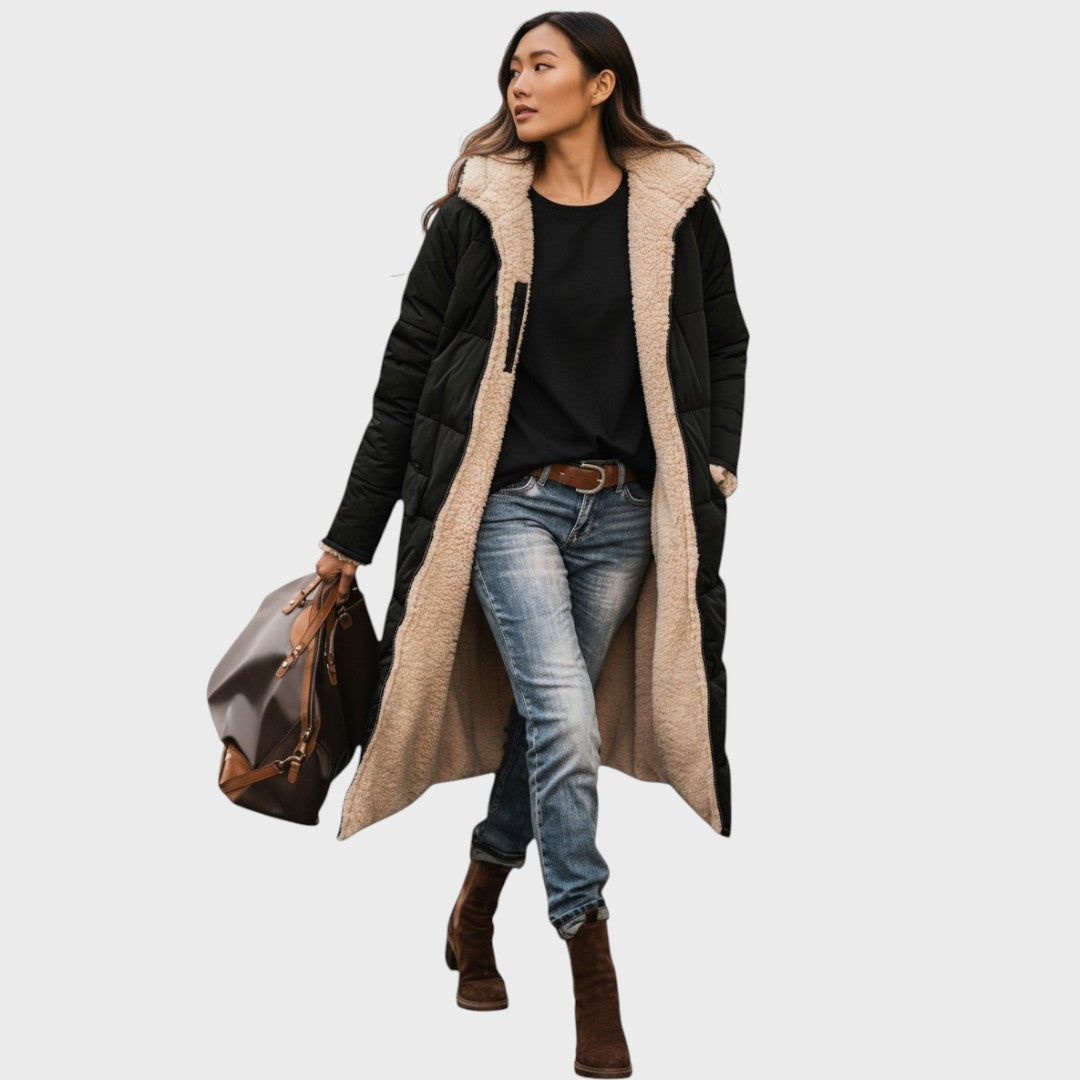 Warm coat with fur lining
