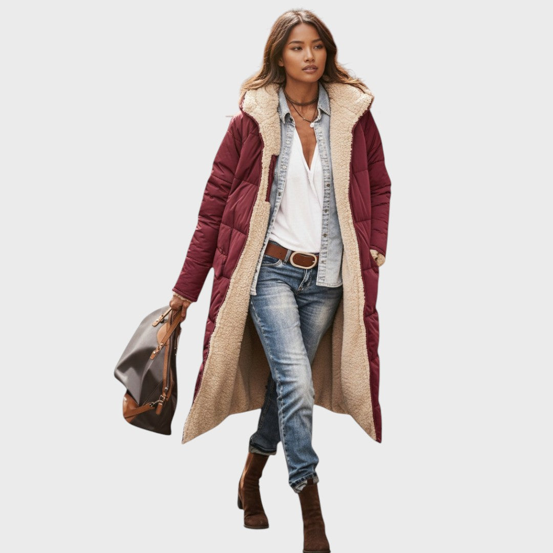 Warm coat with fur lining